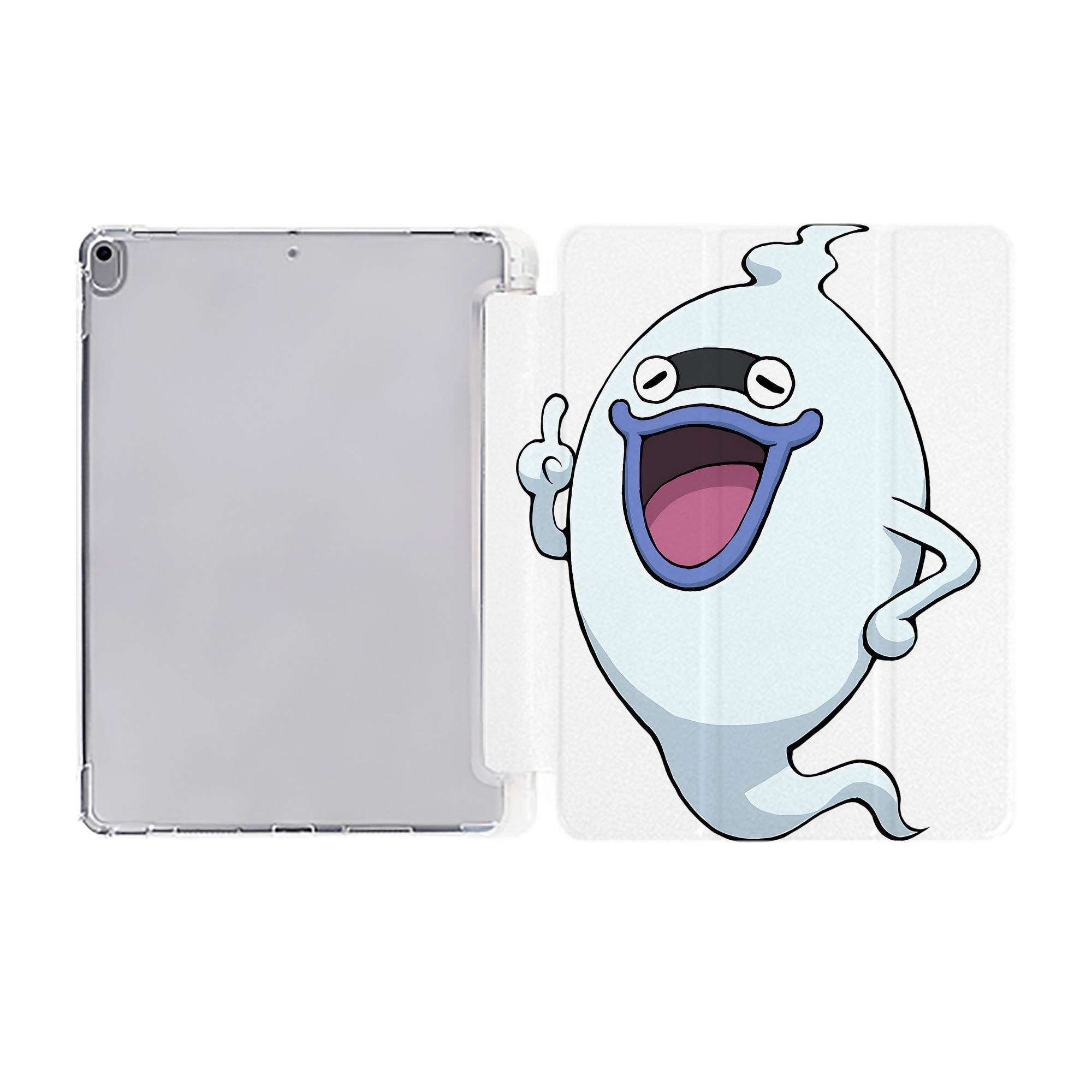 （画像用） 妖怪ウォッチ Yo-kai Watch IPad ケース ペン収納付き 三つ折りスタンド PUレザー×シリコン 対応機種9.5/10.5/10.9インチ